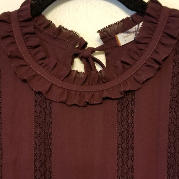 Aritzia Sunday Best Raleigh dress in deep burgandy - Picture 5 of 8